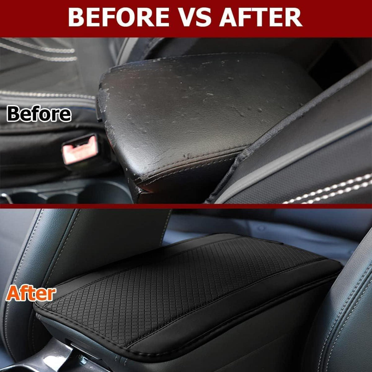 Leder Armlehnenkissen Mittelkonsole Autos Schwarz