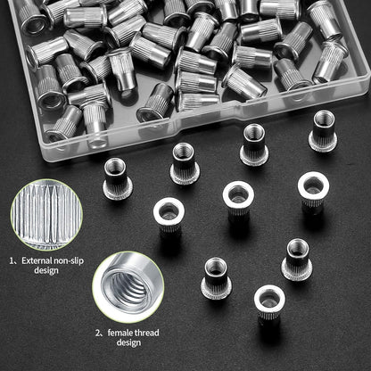 60 Stk M6 Nietmuttern Edelstahl Sortiment mit Box