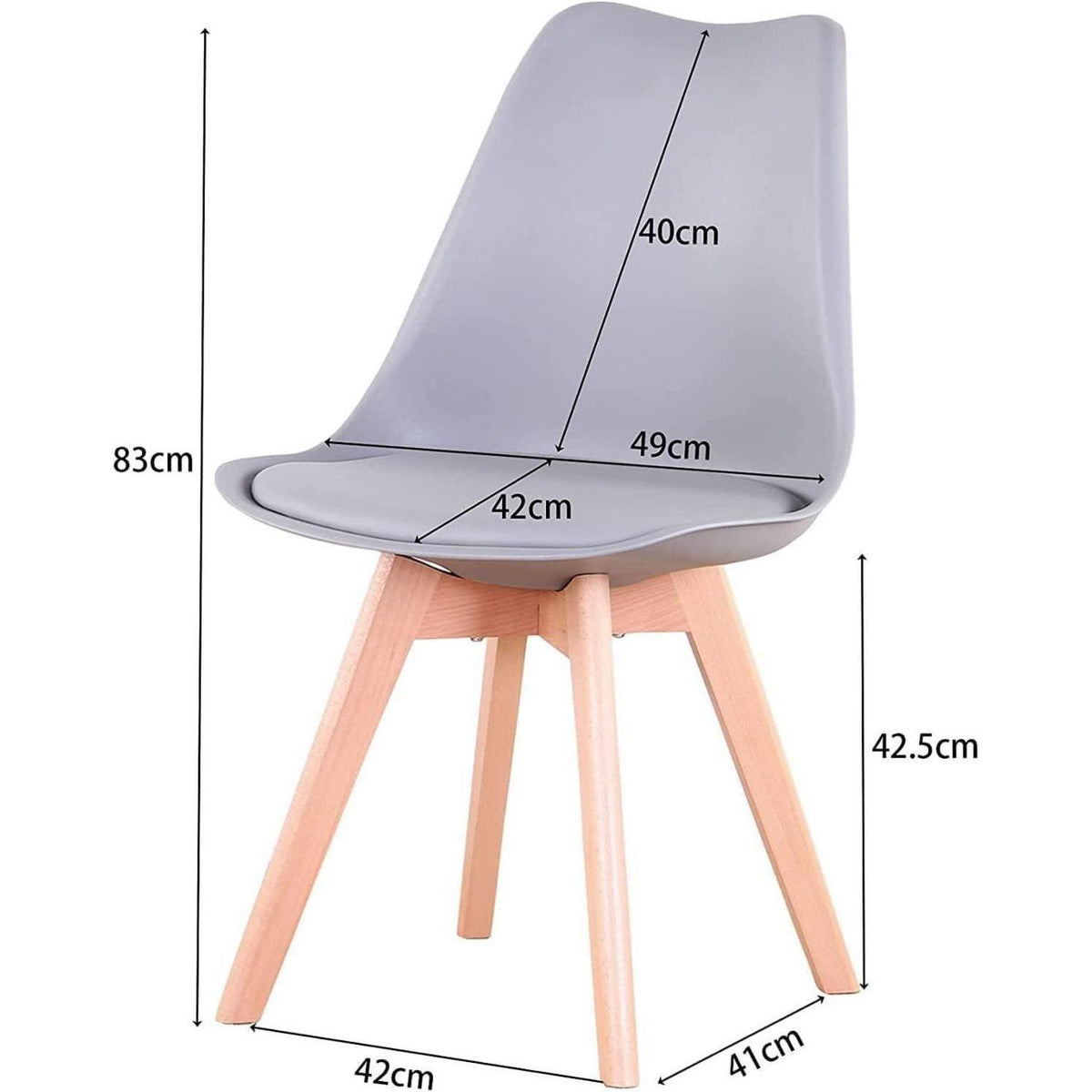 Runder Esstisch Set Grau & Glas | 4 Esszimmerstühle Skandinavisch
