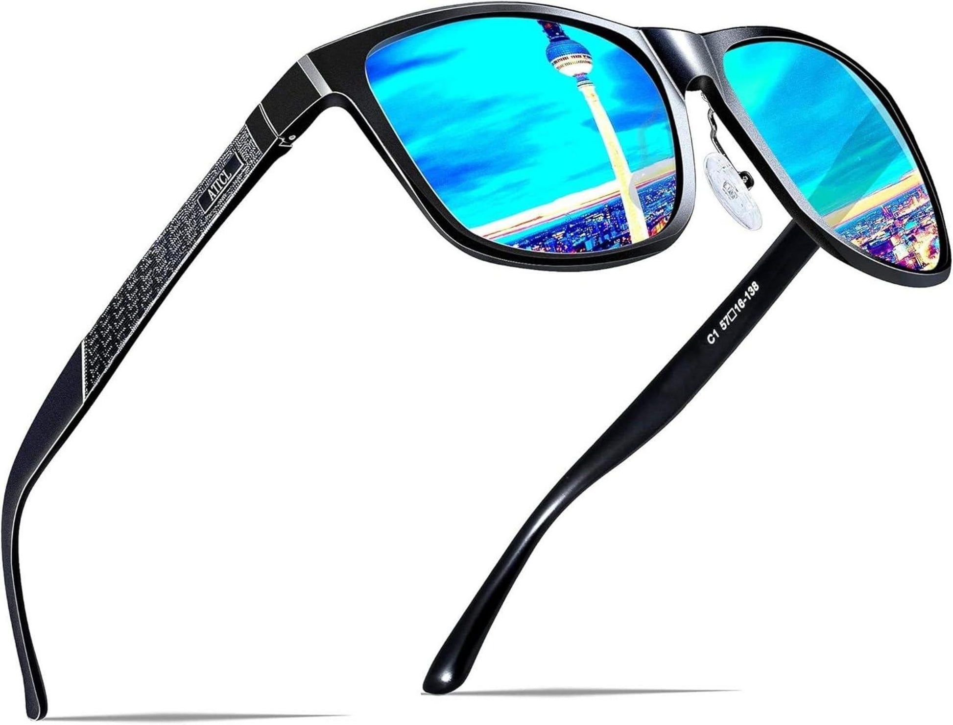 Polarisierte Herren Sonnenbrille Al-Mg Metallrahmen UV400 CAT 3 CE