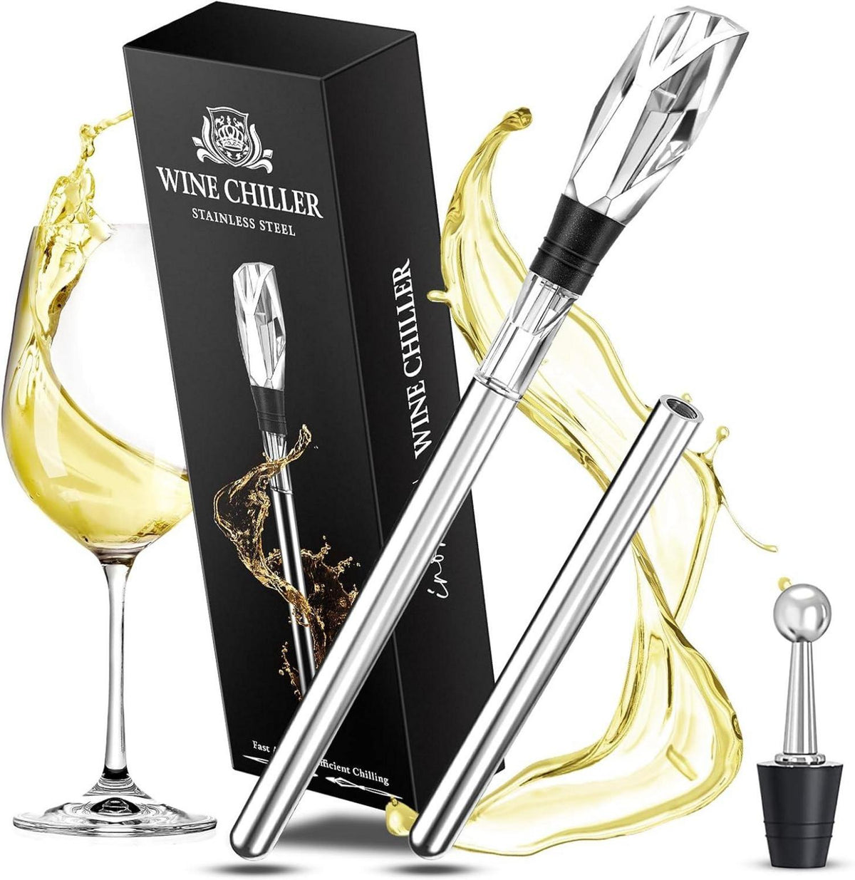 Weinkühlstab Set mit Ausgießer und Kühlstäben für Weinliebhaber