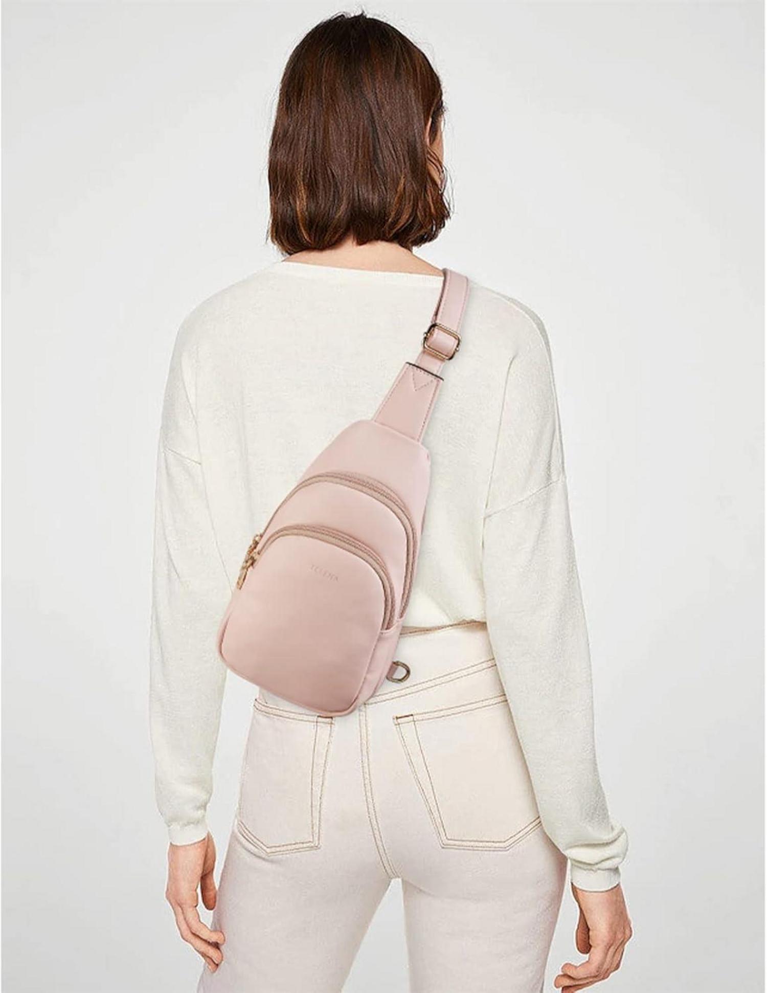 Telena Damen Crossbody Umhängetasche PU Leder Gelb Stylisch