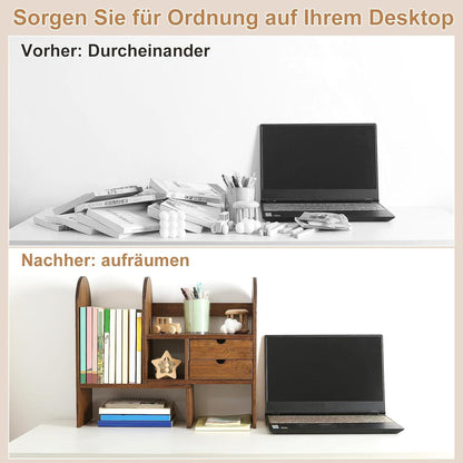 GUUSII HOME Bambus Schreibtisch Organizer Verstellbar