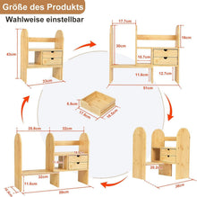 Bücherregal Klein Holz Verstellbarer Tisch Organizer Bambus