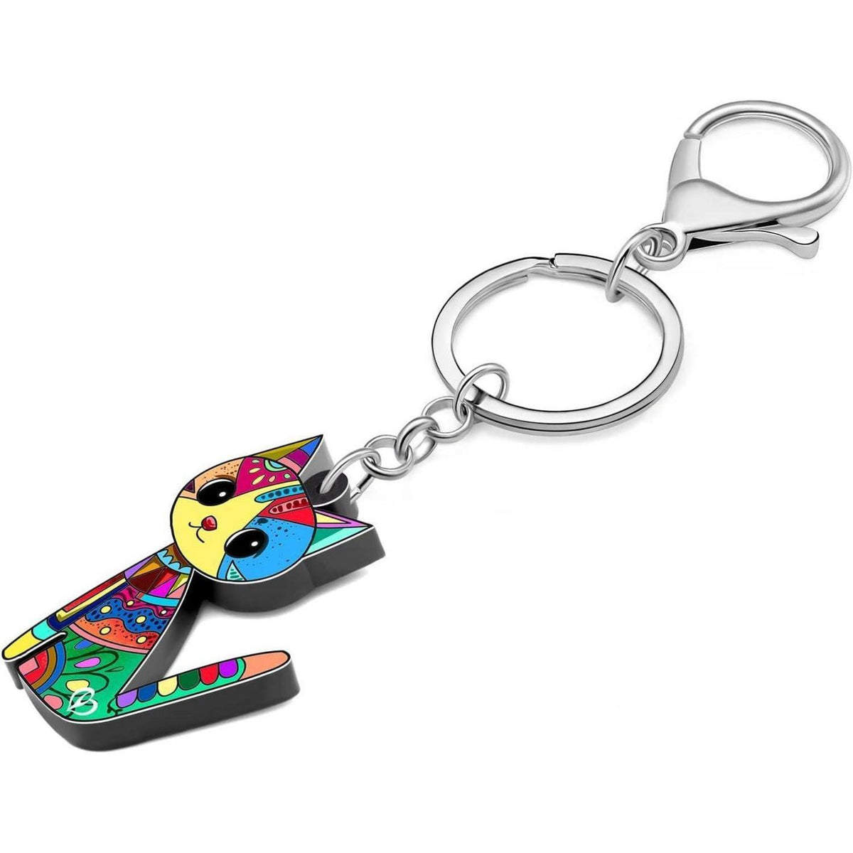 Acryl Katze Schlüsselanhänger - Farn Design für Damen
