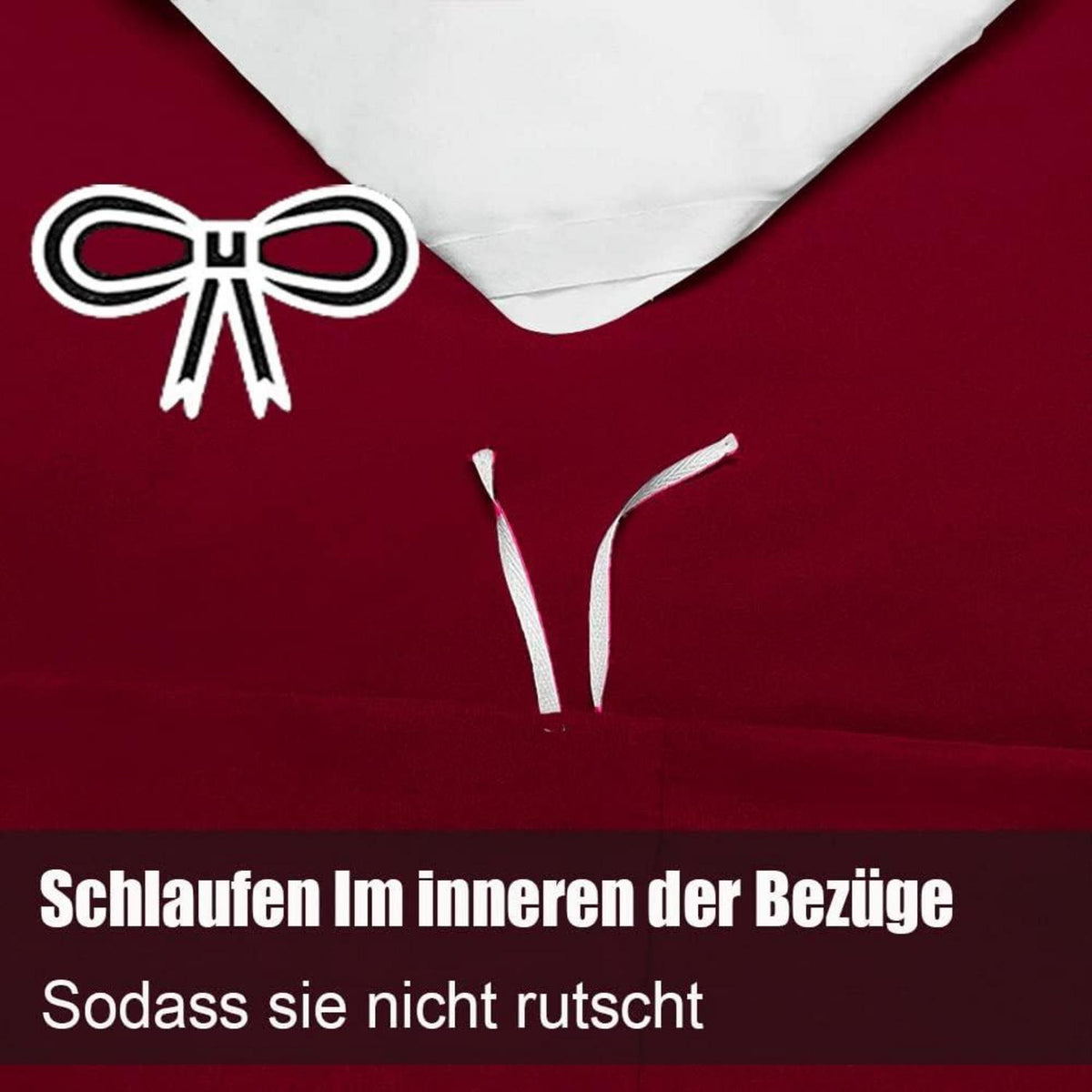 Soifox Bettwäsche 200x200 Rot weich bügelfrei knitterfrei 2er Set