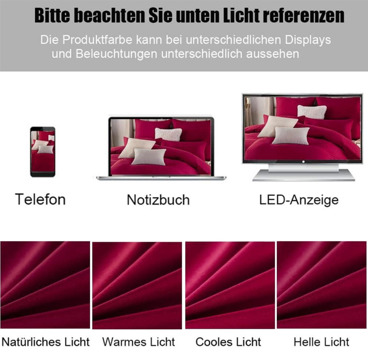 Weiche 200x200 Rot Bettwäsche Set 2-teilig Bügelfrei & Knitterfrei mit
