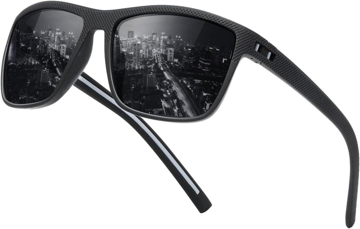 Polarisierte Sonnenbrille Herren Damen UV400 Sport Schwarz