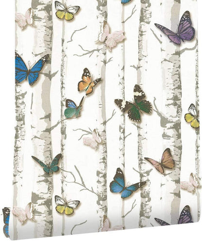 Selbstklebende Tapete Weißer Schmetterling 0.4 x 3 m