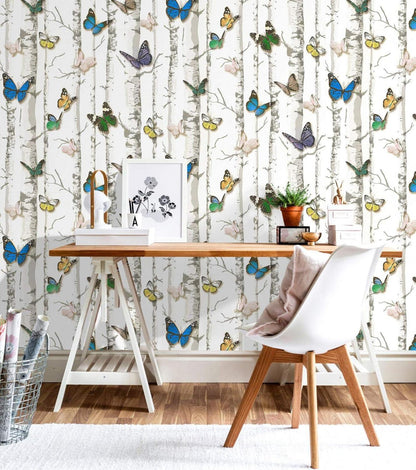 Selbstklebende Tapete Weißer Schmetterling 0.4 x 3 m