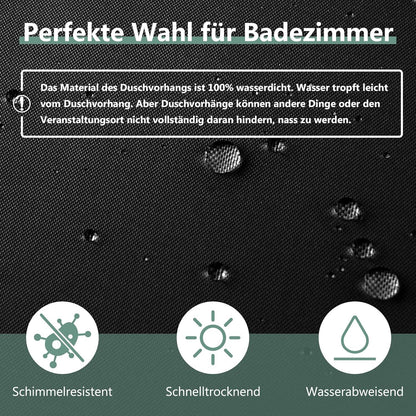 Duschvorhang 120x180 cm Schwarz Anti-schimmel PVC