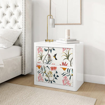 Selbstklebende Tapete Blumen Vögel PVC Möbelfolie 44cm x 300cm