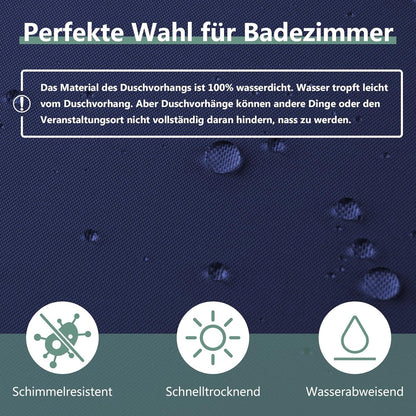 Duschvorhang 240x200 cm Dunkelblau Anti-schimmel PVC