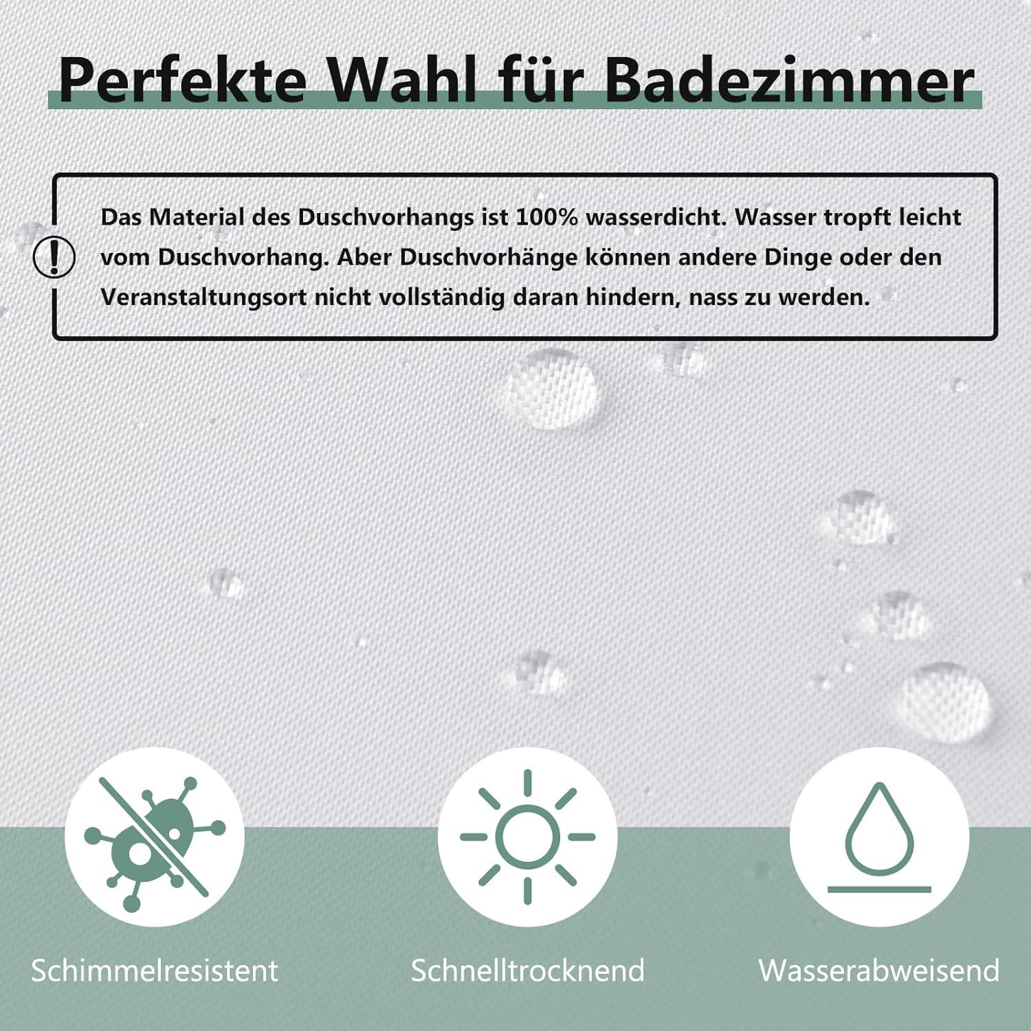 Duschvorhang 120x200 cm Anti-schimmel PVC Waschbar