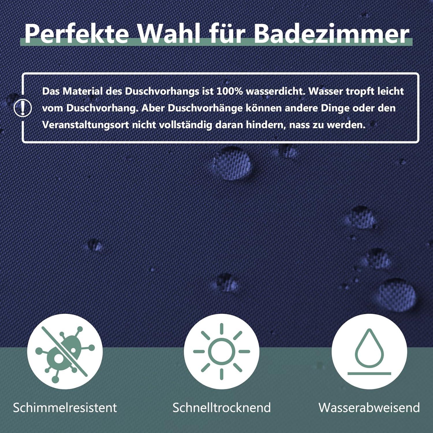 Duschvorhang 120x200 cm Dunkelblau Anti-schimmel PVC