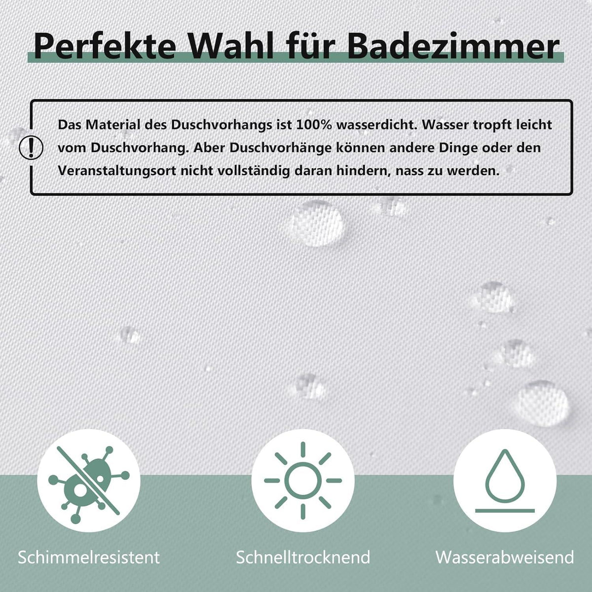 Duschvorhang 180x200cm Anti-schimmel PVC Wasserdicht