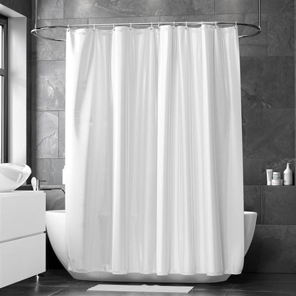 Duschvorhang 180x200 cm Anti-Schimmel Wasserdicht PVC Weiß 8 Haken