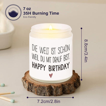 Geschenk für Freundin Duftkerze mit Spruch 100% Sojawachs