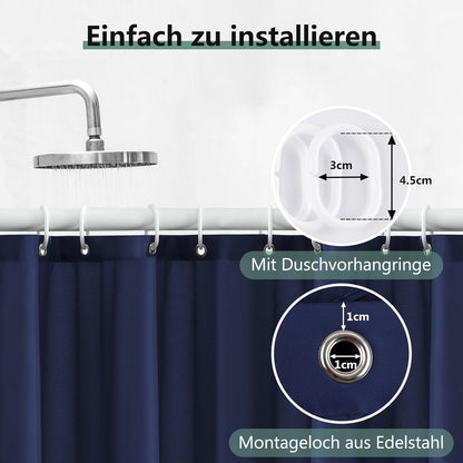 Duschvorhang Anti-Schimmel 120x180 cm Dunkelblau PVC