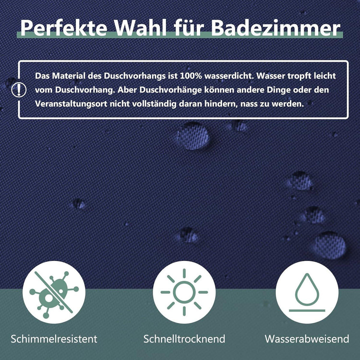 Duschvorhang Anti-Schimmel 120x180 cm Dunkelblau PVC