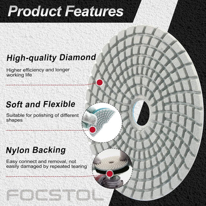 Diamant Polierscheiben 100mm #400 Nass für Granit Marmor