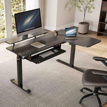 Höhenverstellbarer L-Form Schreibtisch 155x110 cm LED
