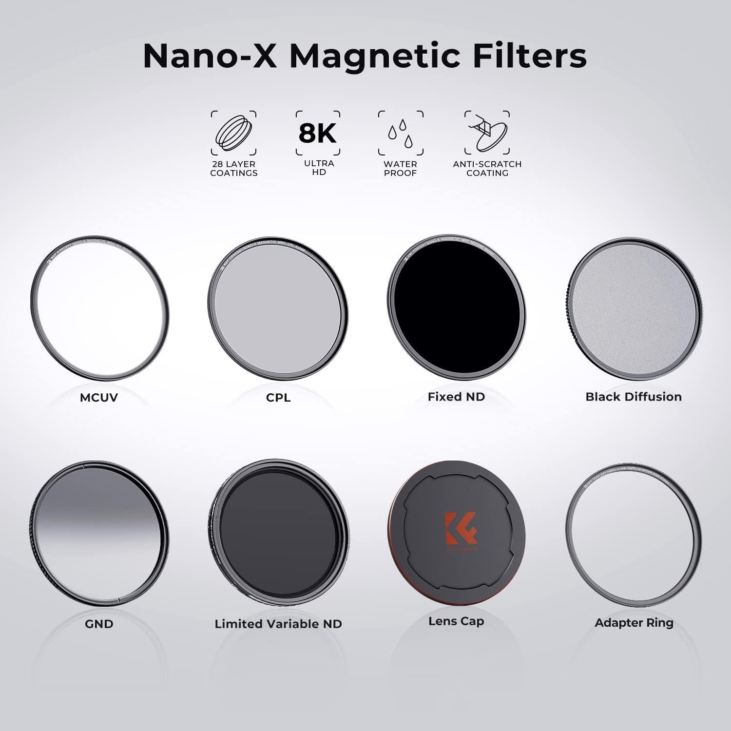 82MM Magnetischer MCUV Filter mit Objektivdeckel Schutzfilter - Ultraviolett Schottglas