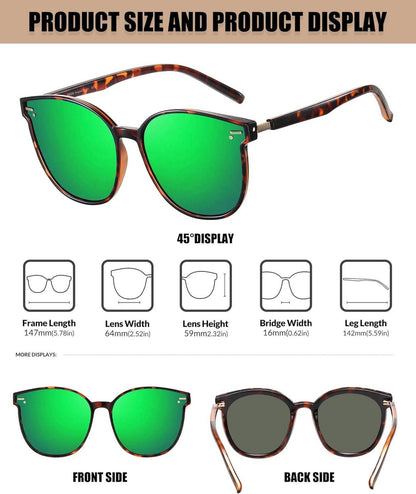 Polarisierte Vintage Damen Sonnenbrille UV400 Schutz Retro Rund W017