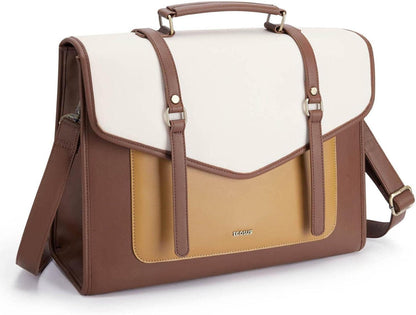 ECOSUSI Laptop Handtasche 15,6 Zoll PU-Leder Aktentasche