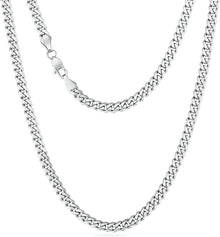 Halskette Edelstahl mit Diamantschliff Gold Cuban Link Chain