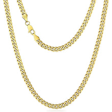 Edelstahl Panzerkette mit Diamantschliff 14K Gold Cuban Link