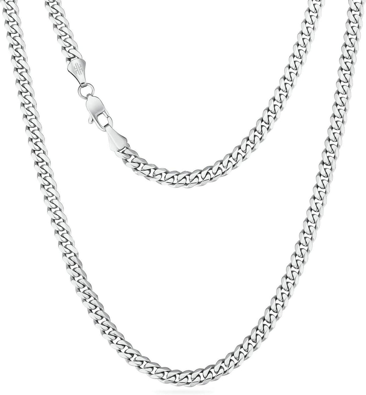 Edelstahl Panzerkette mit Diamantschliff 6mm 45.7cm Silber Gold
