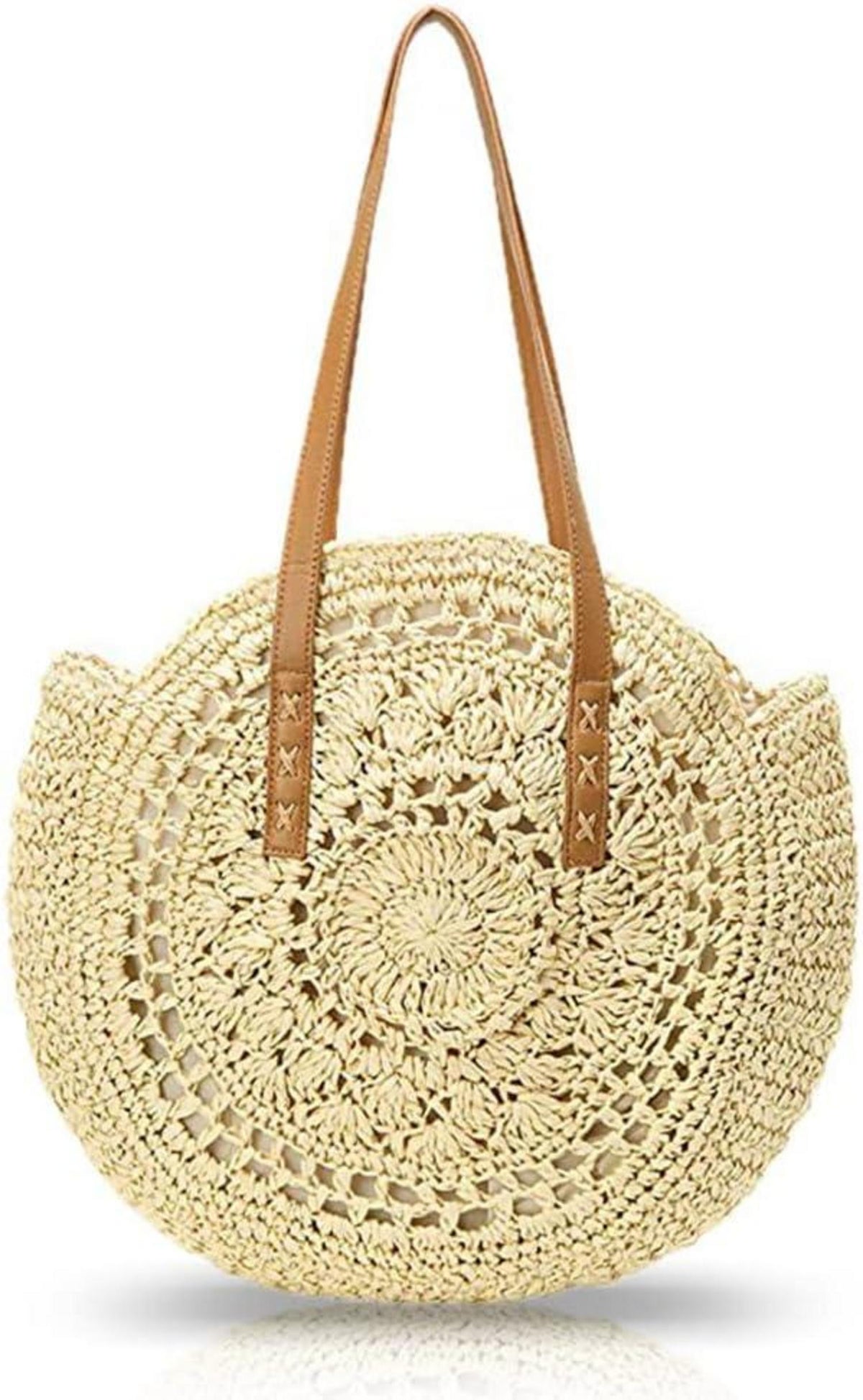 Stroh Handtasche Damen Sommer Umhängetasche Strandtasche Boho Style