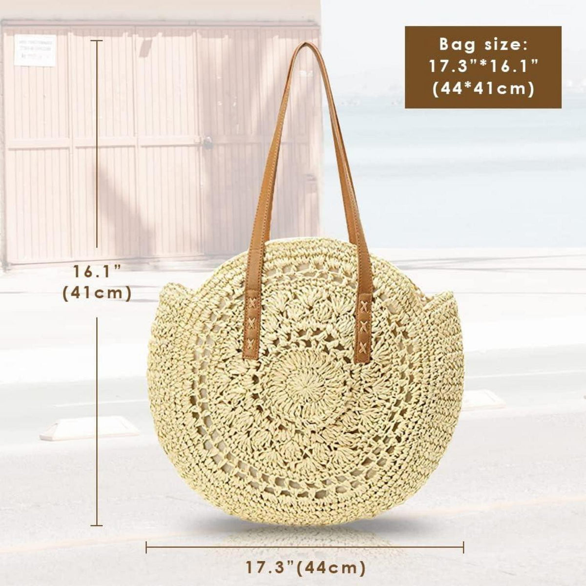 Stroh Handtasche Damen Sommer Umhängetasche Strandtasche Boho Style