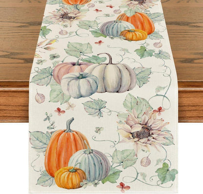 Herbst Tischläufer Sonnenblumen Blätter Dekoration 40x140 cm