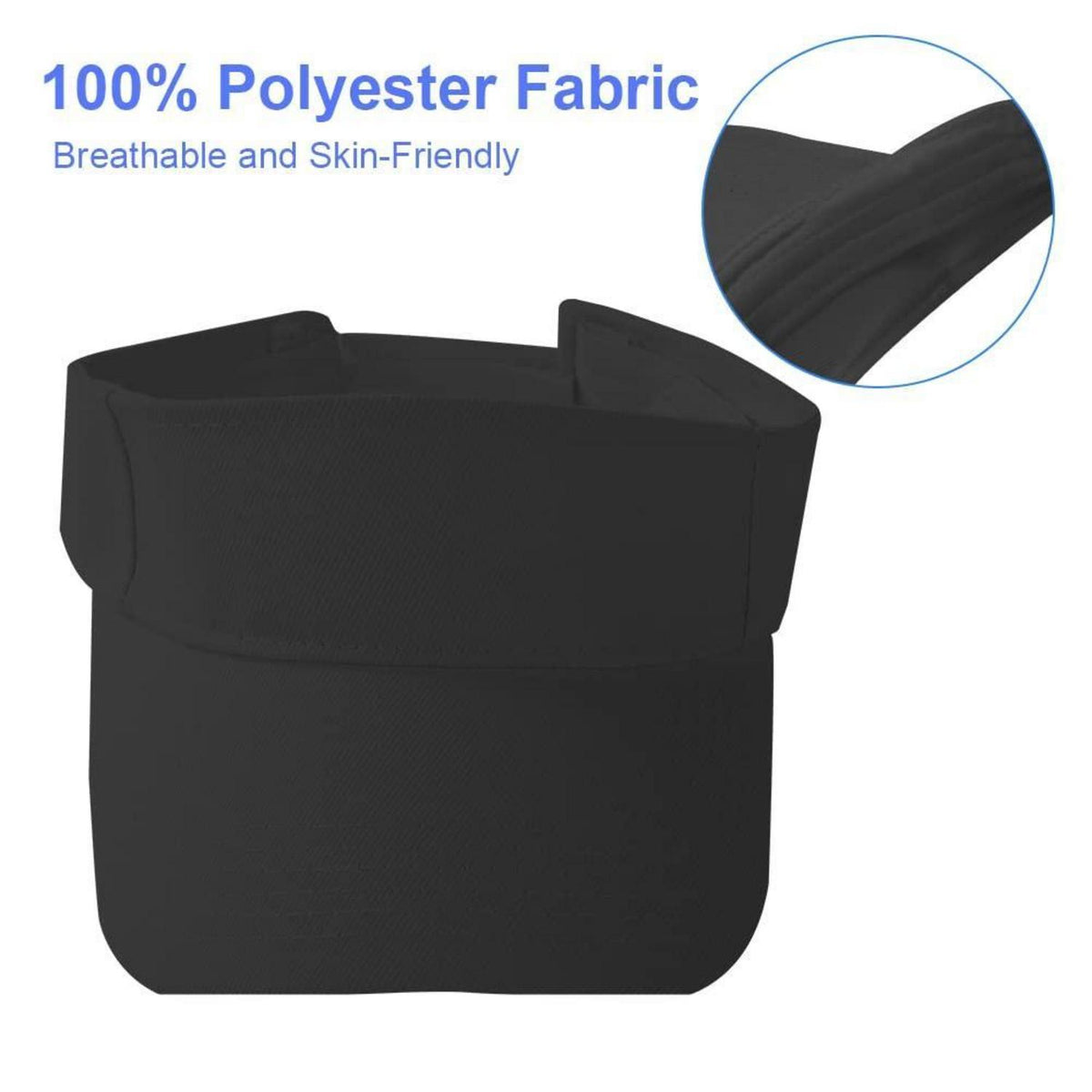 Visor Cap Herren Damen – Atmungsaktiv & Schweißabsorbierend Schwarz
