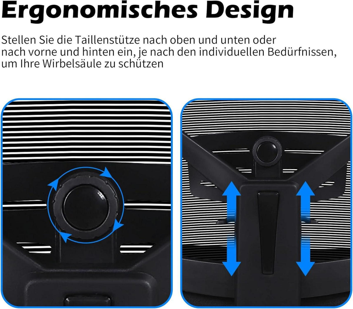 Fantasylab Bürostuhl 200KG Ergonomischer Schreibtischstuhl Memory-Schaum