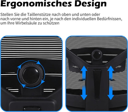 Fantasylab Bürostuhl 200KG Ergonomischer Schreibtischstuhl Memory-Schaum