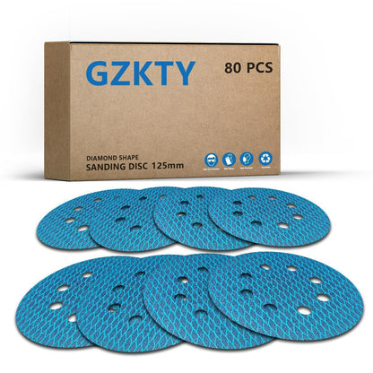 80x Klett Schleifpapier 125mm Exzenter 8-Loch Korn 60-400