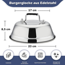 Herogo Burgerglocke Edelstahl Burgerdeckel Kunststoffgriff 2