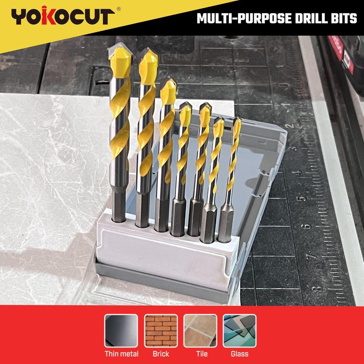 Universalbohrer Set Profi 7-tlg für Metall, Holz, Beton, Fliesen