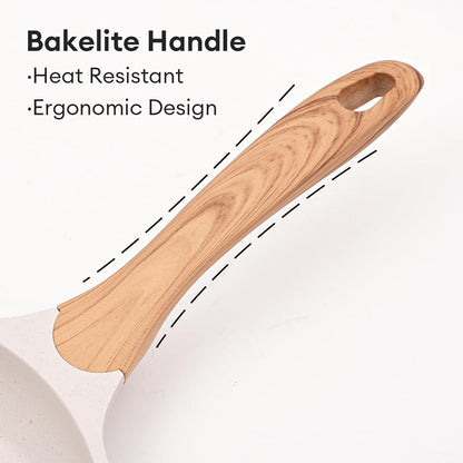 JEETEE Bratpfanne 28cm Induktion Antihaft Granit hitzebeständig
