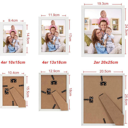 Weiß Bilderrahmen Set Collage 10x15 13x18 20x25 Modern Wand