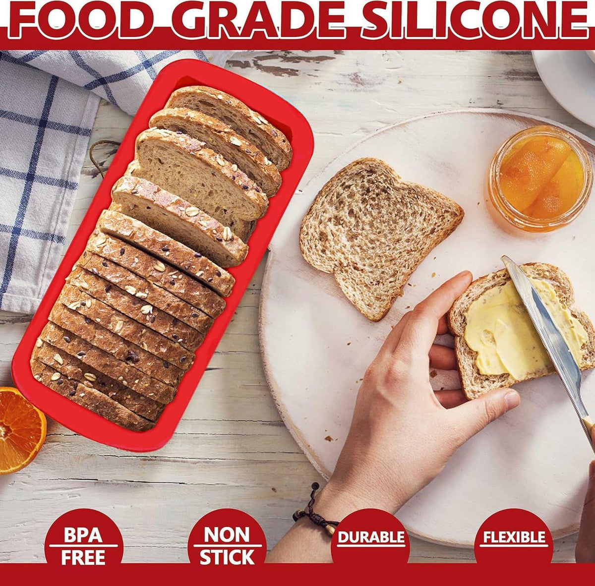 Silikon Brotbackform Antihaft Flexibel BPA-frei Ofenfest