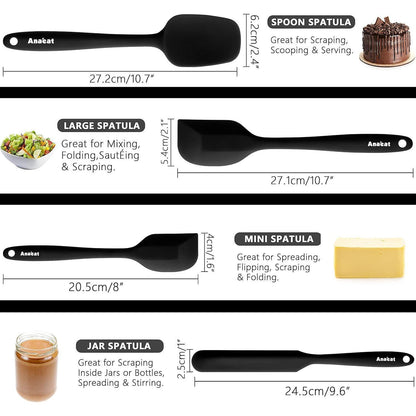 Silikon Spatel Set 4er-Pack – Hitzebeständig & Antihaft