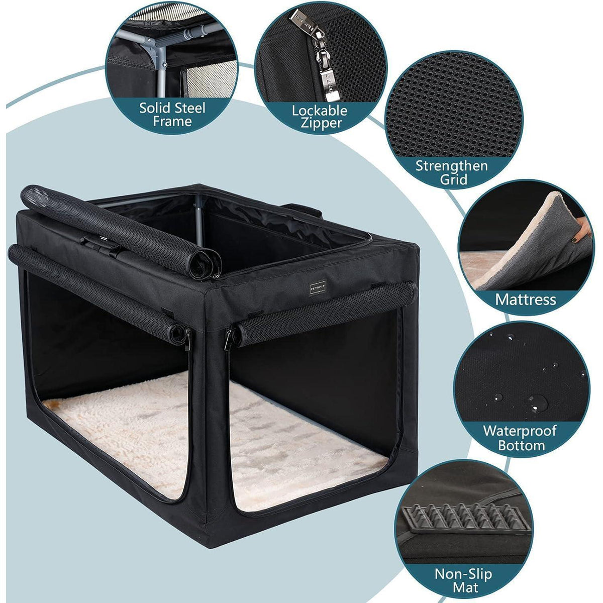 Faltbare Hundebox für große Hunde – Komfortabler Schlaf- & Reisekennel