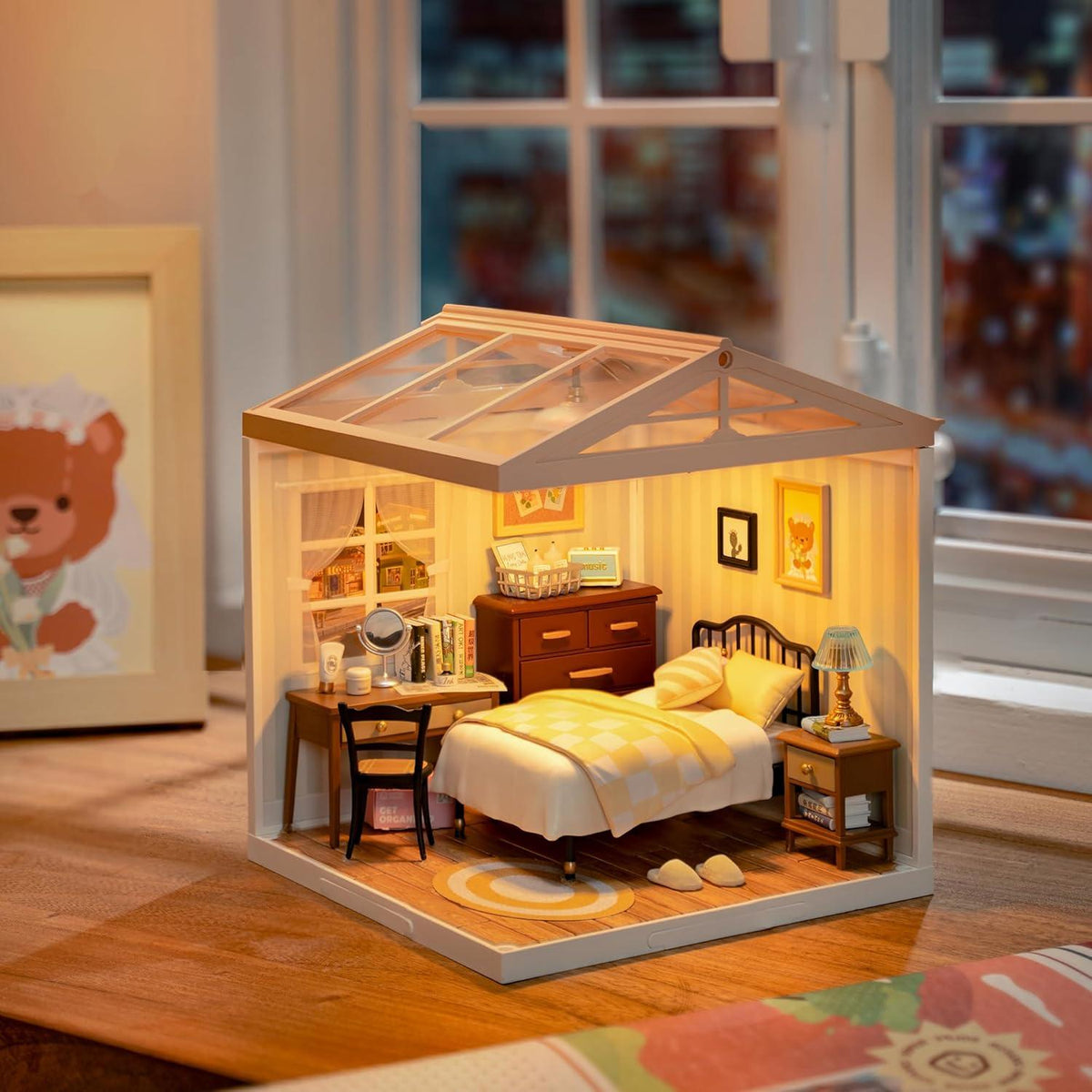 Rolife Miniaturhaus Bausätze Super World Weihnachtspuppenhaus Möbel Zubehör