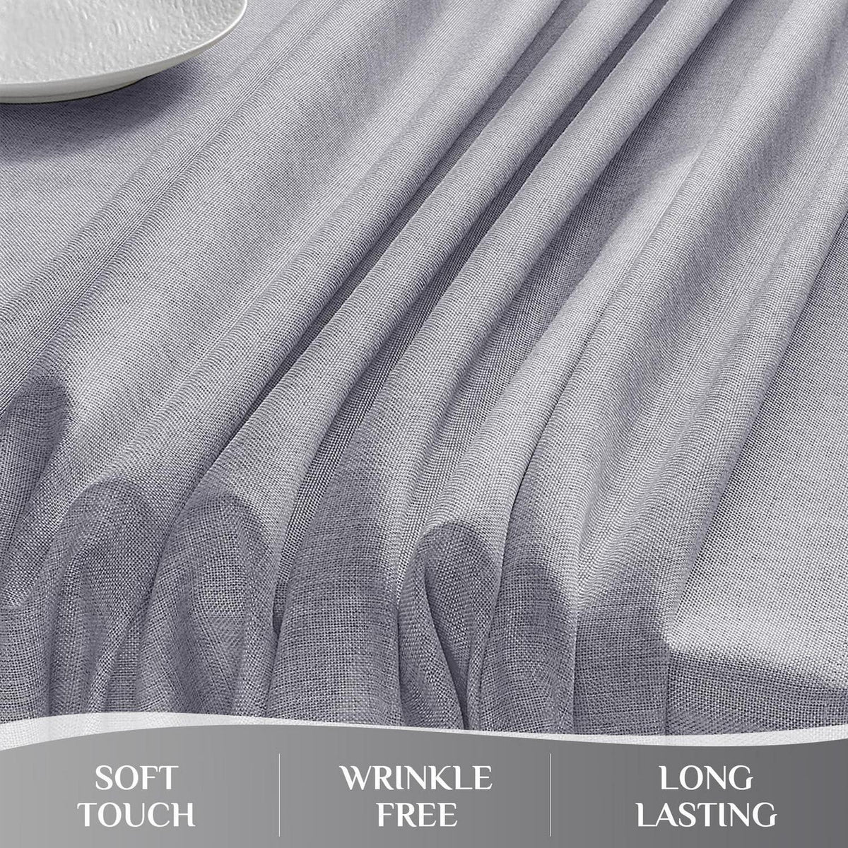 Wasserdichte Leinentischdecke Bauernhausstil – Hellgrau 152x213 cm