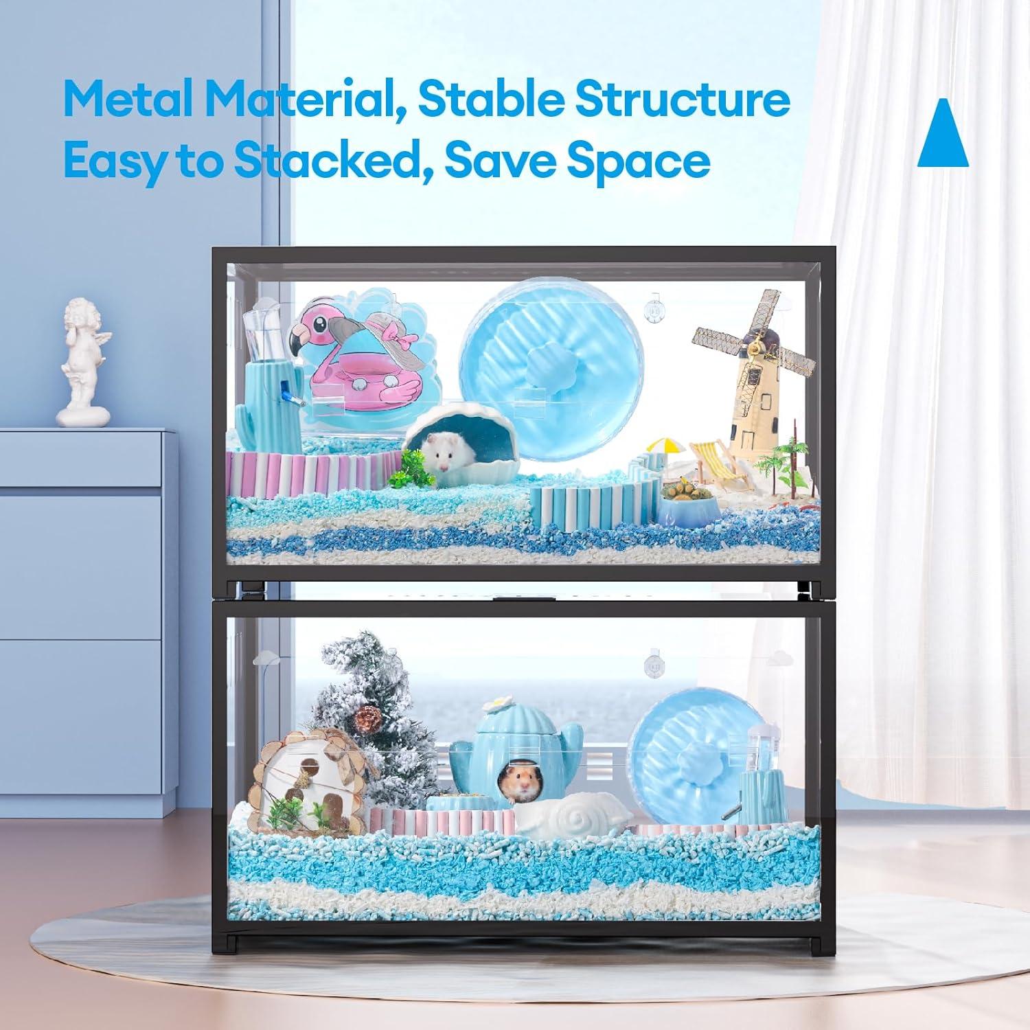 Hamsterkäfig Metall stapelbar 80x44,7x50,6cm für Zwerghamster & Kleintiere