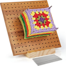 Blockierbrett mit Stabstiften aus Bambus für Granny Squares 20x20cm